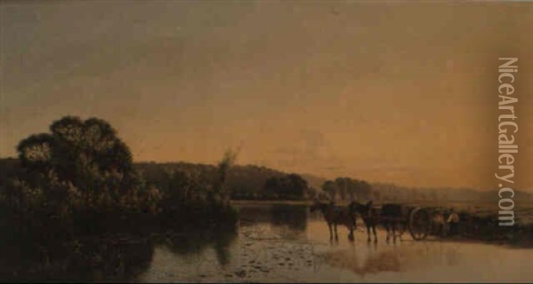 Early Morning On The Thames Oil Painting - Edwin Henry Boddington