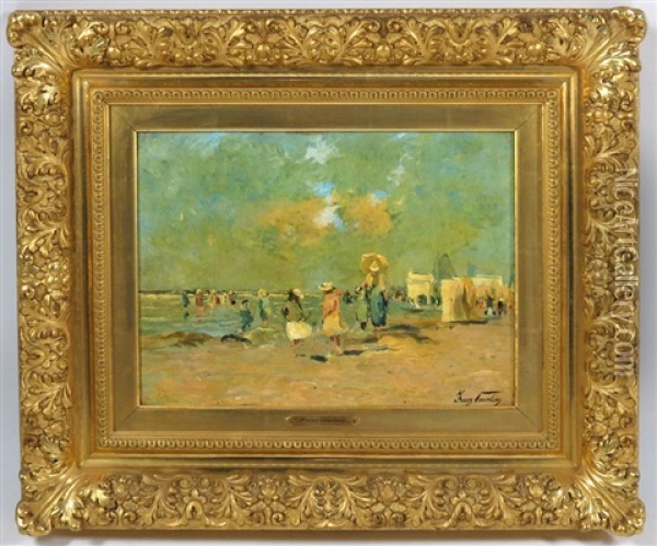 Figures At The Seaside Oil Painting - Franz Courtens