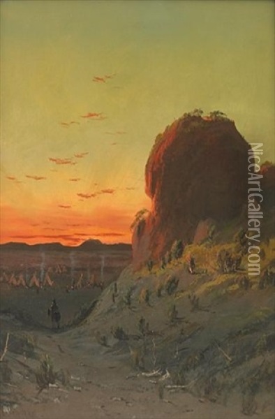 Indian Head In The Lava Beds Oil Painting - Frederick Ferdinand Schafer