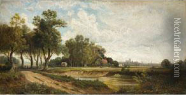 Blick Auf Munchen Oil Painting - Eduard I Schleich