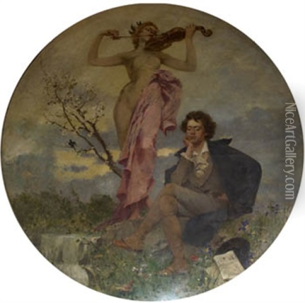 La Sinfonia Pastoral Oil Painting - Francisco Miralles y Galup