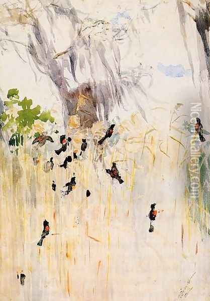 Redwing Blackbirds Oil Painting - Winslow Homer