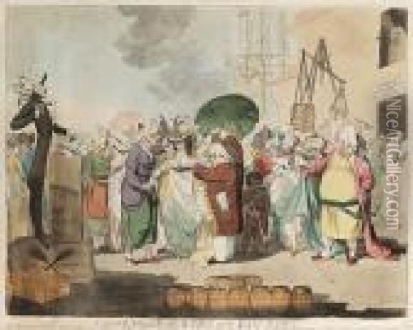 A Sale Of English Beauties, In The East Indies Oil Painting - James Gillray
