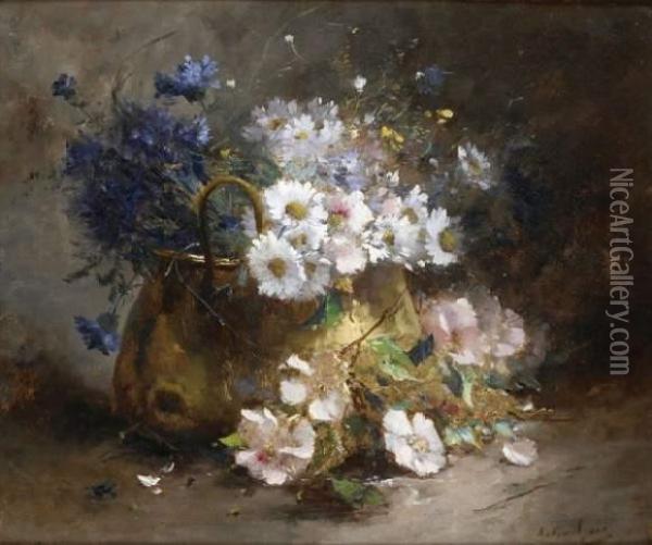 Fleurs Dans Un Chaudron Oil Painting - Eugene Henri Cauchois