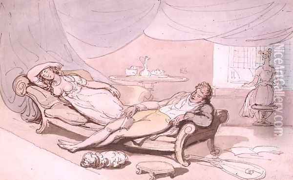 Music at Home Oil Painting - Thomas Rowlandson