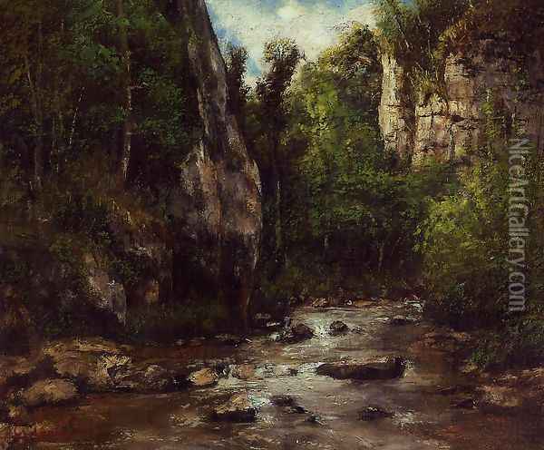 Landscape near Puit Noir, near Ornans Oil Painting - Gustave Courbet