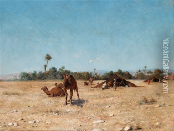 Le Camp Nomade Oil Painting - Paul Jean Baptiste Lazerges