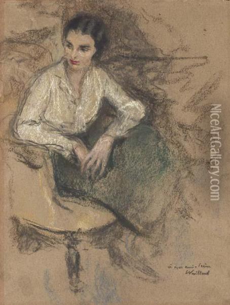 Irene Montanet Assise Dans Un Fauteuil Oil Painting - Jean-Edouard Vuillard