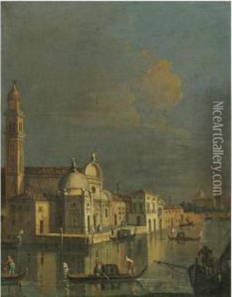 Venice, A Capriccio View Of San Giorgio Maggiore Oil Painting - Bernardo Bellotto