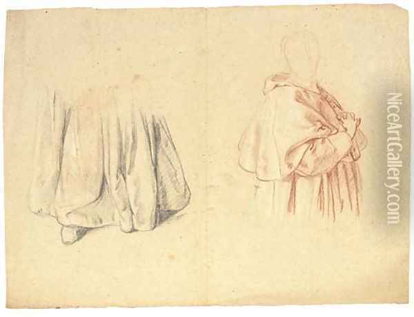 Studies for the drapery of an ecclesiastic Oil Painting - French School
