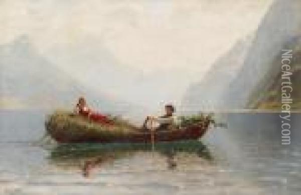 Fjordromantik Oil Painting - Hans Dahl