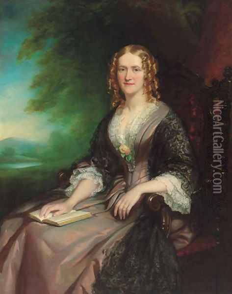 Portrait of Mrs Acton Tindal (1817-1879) Oil Painting - John Lucas