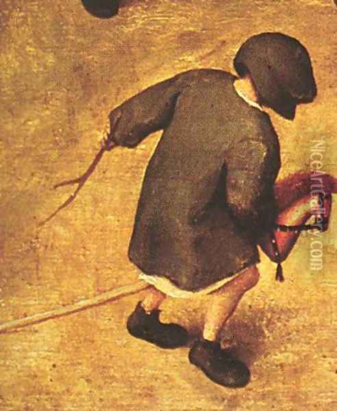 Children's Games (detail 16) 1559-60 Oil Painting - Pieter the Elder Bruegel