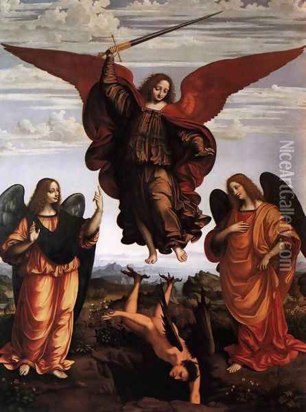 The Three Archangels Oil Painting - Marco d' Oggiono