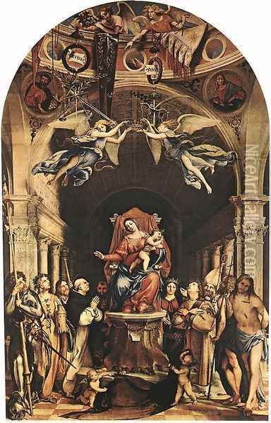 Madonna with the Child and Saints Oil Painting - Lorenzo Lotto