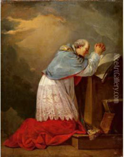 Religieux En Priere Oil Painting - Jean-baptiste Jouvenet