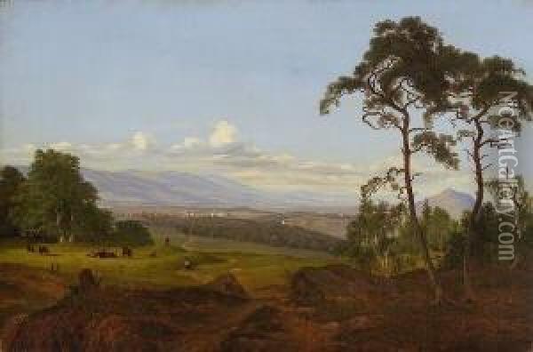 Bohmische Landschaft Bei
 Teplitz Oil Painting - Johann Anton Castell
