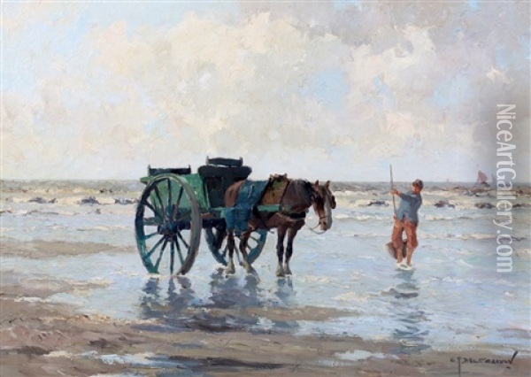 Schelpenvisser Op Het Strand Oil Painting - Gerard Delfgaauw
