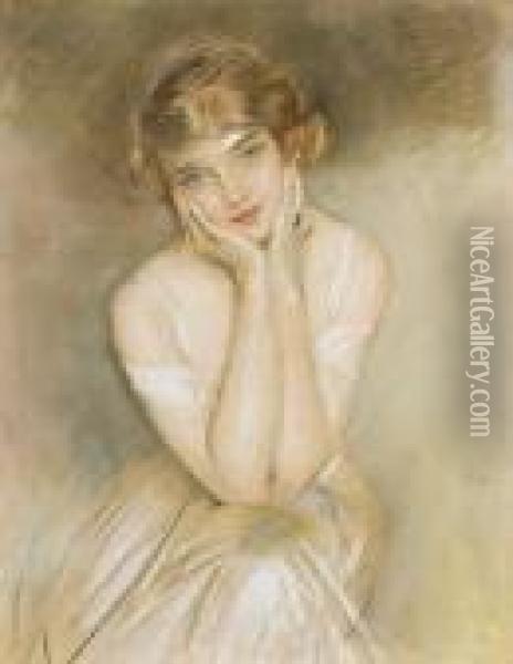 Portrait Of A Lady Oil Painting - Paul Cesar Helleu