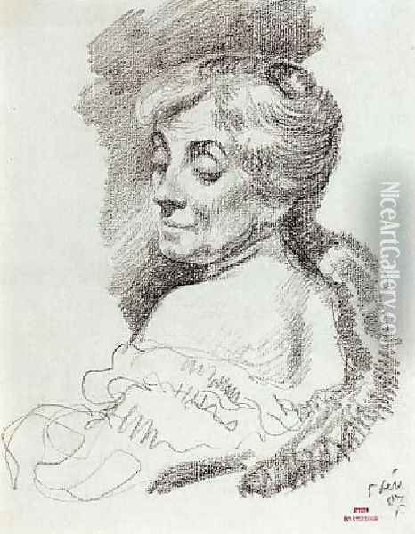 Portrait De Mme Van Rysselberghe Oil Painting - Theo van Rysselberghe