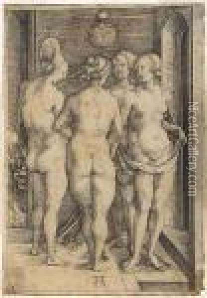 Four Naked Women Oil Painting - Albrecht Durer