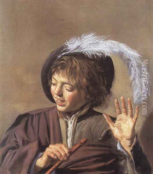 Singing Boy with a Flute 1623-25 Oil Painting - Frans Hals
