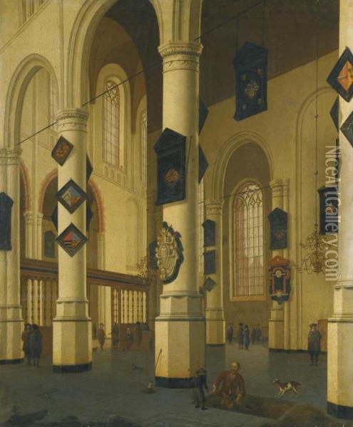 A View Of The Interior Of The Oude Kerk Oil Painting - Hendrick Van Vliet
