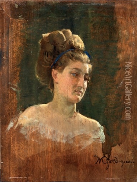 Busto Di Donna Oil Painting - Michele Gordigiani