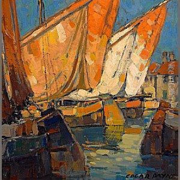 Sailboats Docked At Brittany Oil Painting - Edgar Alwin Payne
