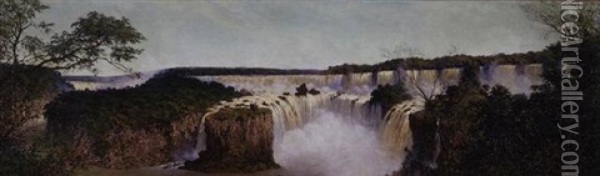 View Of Iguazu Falls Oil Painting - Augusto Ballerini