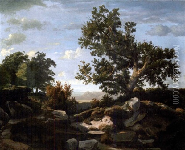 Landschaft Bei Barbizon Oil Painting - Theodore Rousseau