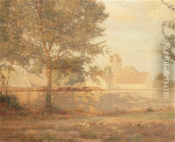 Le Petit Village D'arbonne Pres De La Foret De Fontainebleau Oil Painting - Louis Auguste Girardot