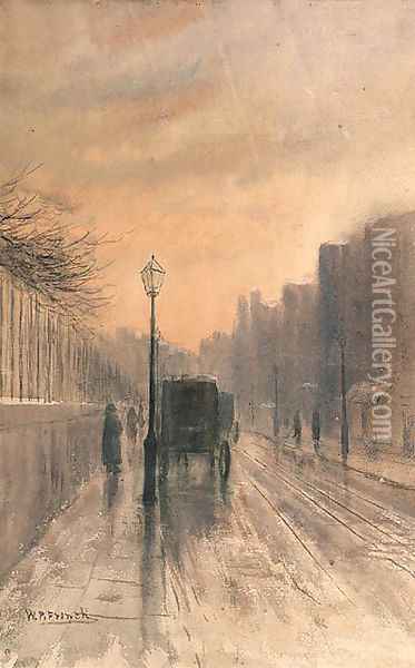 Nassau Street, Dublin Oil Painting - William Percy French
