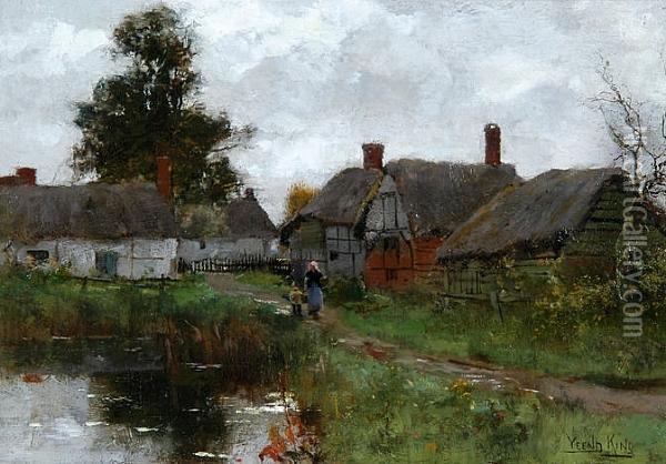 The Village Pond Oil Painting - Henry John Yeend King
