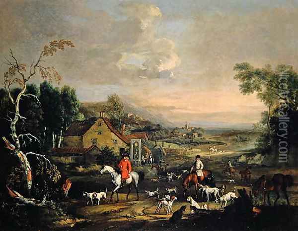 The Reverend Jemmet Browne at a meet of foxhounds, c.1730 Oil Painting - Peter Tillemans