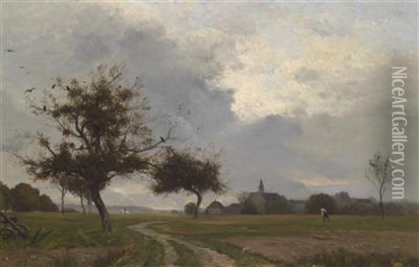 In The Field Oil Painting - Eugene Antoine Samuel Lavieille