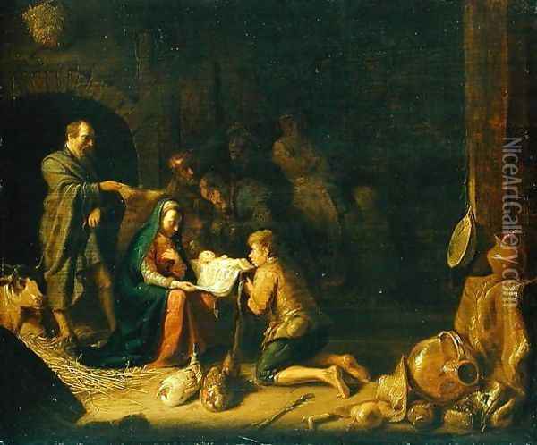 Adoration of the Shepherds Oil Painting - Hendrick Maertensz. Sorch (see Sorgh)