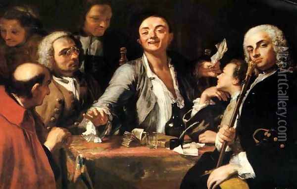 A Musical party- and the poet Oil Painting - Giuseppe Bonito