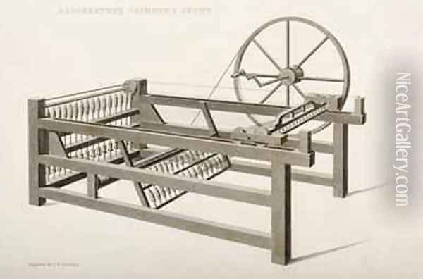 The Spinning Jenny invented by James Hargreaves in 1764 1835 Oil Painting - Nicholson, Thomas Henry