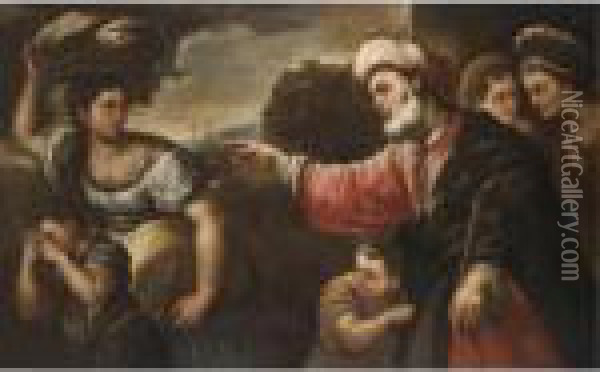 Abraham Bannishing Hagar And Ishmael Oil Painting - Luca Giordano