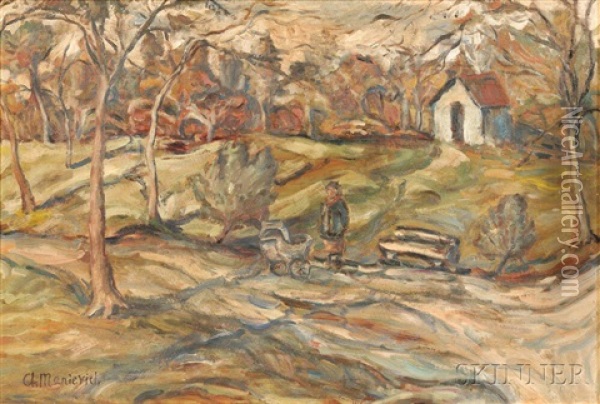 A Walk In The Park Oil Painting - Abraham Manievich