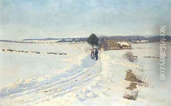 A Winter morning Oil Painting - Sigvard Hansen