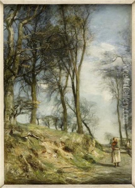 A Woodland Walk Oil Painting - James Lawton Wingate