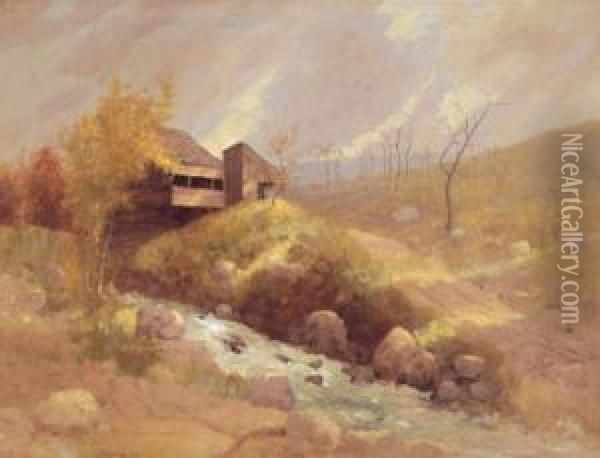 House On A Hill Oil Painting - Edward B. Gay
