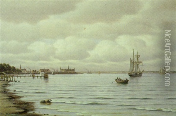 Marine Udfor Kronborg Oil Painting - Johan Jens Neumann