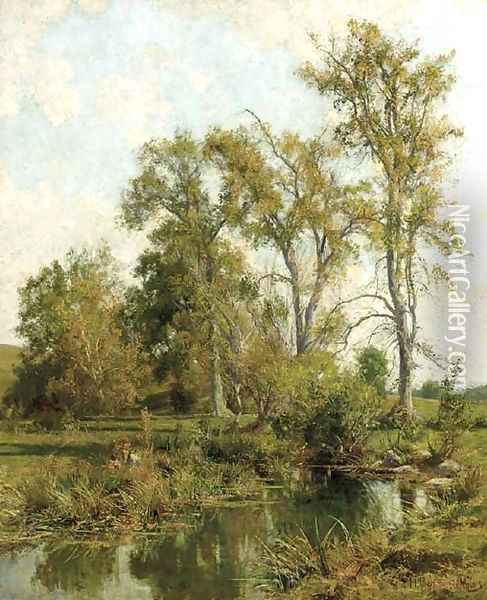 The Meadow Brook 2 Oil Painting - Hugh Bolton Jones