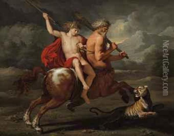 The Education Of Achilles Oil Painting - Benigne Gagnereaux