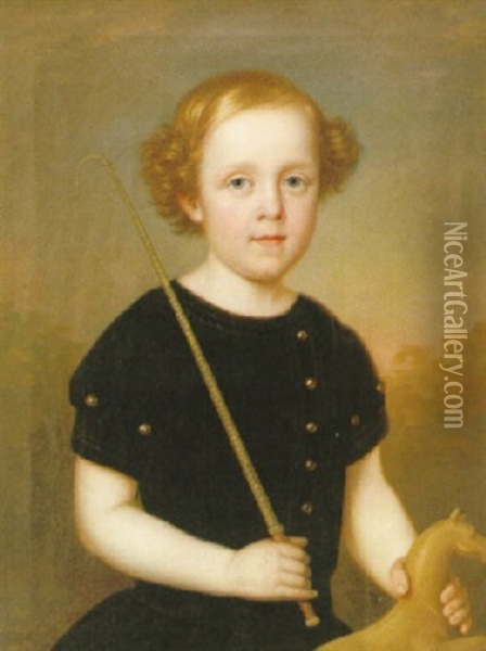 Portratt Av Anselm Lundell Oil Painting - Carl Vilhelm Nordgren