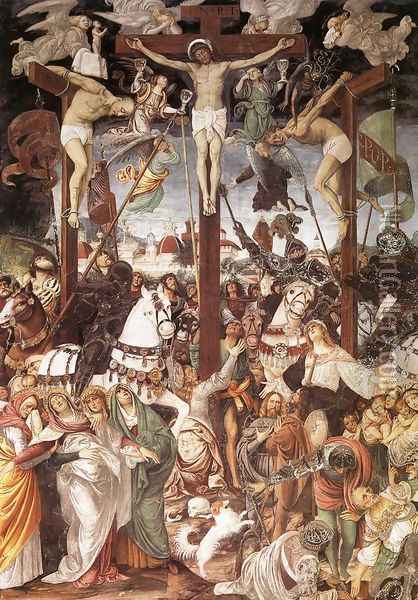 Crucifixion (Crocifissione) Oil Painting - Gaudenzio Ferrari