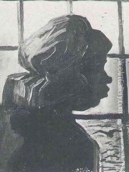 Peasant Woman Seen Against The Window Oil Painting - Vincent Van Gogh